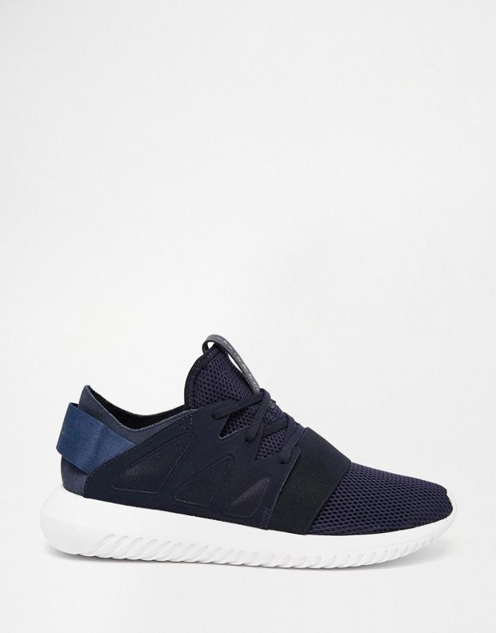 Adidas Originals Navy Tubular Viral Sneakers - Legend Ink