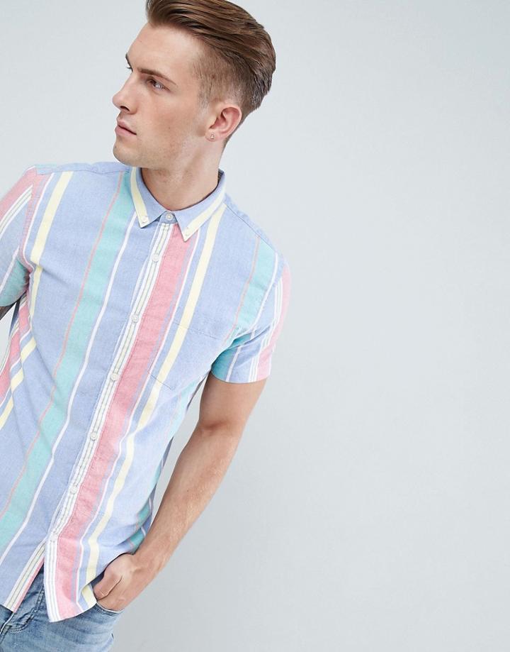 New Look Shirt In Rainbow Stripe - Multi