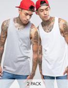 Asos Tank With Racer Back 2 Pack - Multi