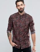 Pretty Green Shirt With All Over Paisley Print In Slim Fit - Black