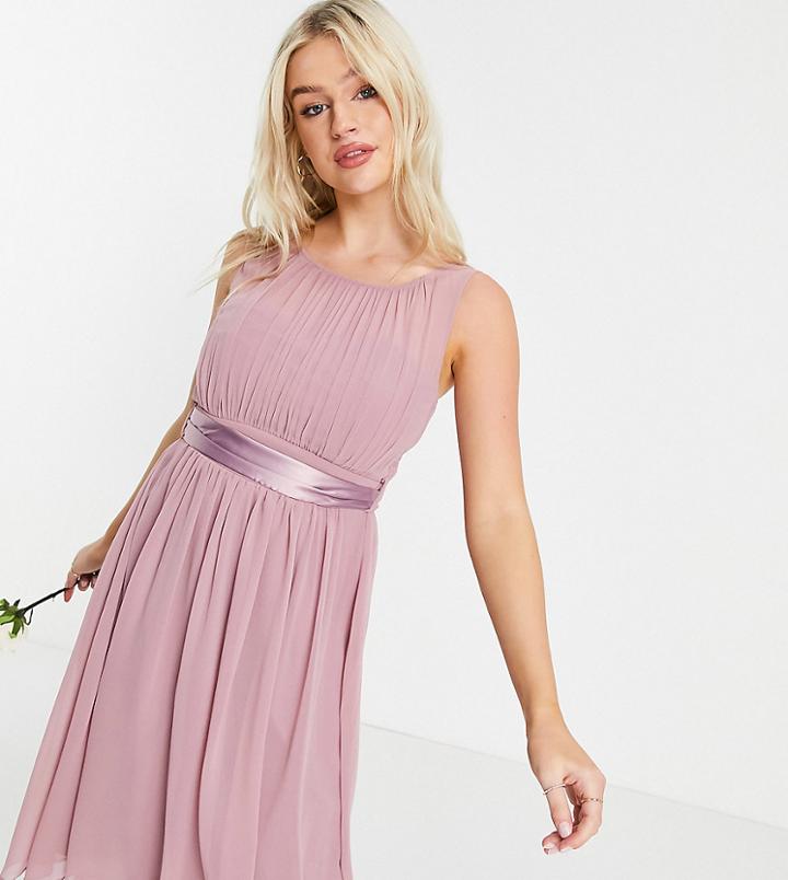 Little Mistress Petite Bridesmaid Skater Dress In Pink