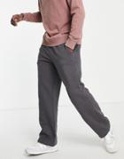 Topman Straight Leg Sweatpants In Charcoal-grey
