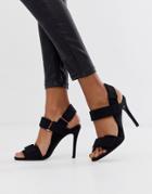 Asos Design Hazelnut Sporty Heeled Sandals-black
