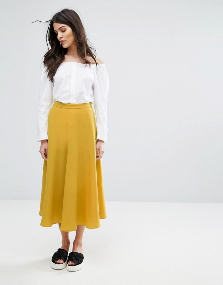 Max & Co Paradiso Midi Skirt - Yellow