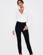 In The Style X Lorna Luxe Skinny Denim Jean With Stirrup Detail In Black