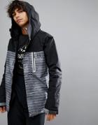 Billabong All Day Snow Jacket In Faded Stripe - Black