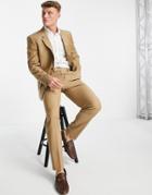 Asos Design Slim Suit Pants In Camel-neutral