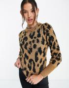 Vero Moda Sweater In Tonal Leopard-multi