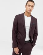 Asos Design Skinny Suit Jacket In Dark Brown