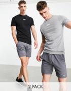 Gym 365 Multipack 2 T-shirts In Black/heather Gray