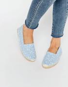 Pieces Haisha Chambray Blue Flower Espadrilles - Chambray Blue