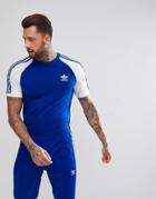 Adidas Originals Adicolor Raglan California T-shirt In Blue Cw1205 - Blue