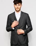 Asos Slim Fit Suit Jacket In Charcoal - Charcoal