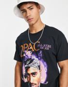 New Look Tupac Print T-shirt In Black