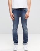 Diesel Thavar Slim Jeans 855l Mid Wash - Blue
