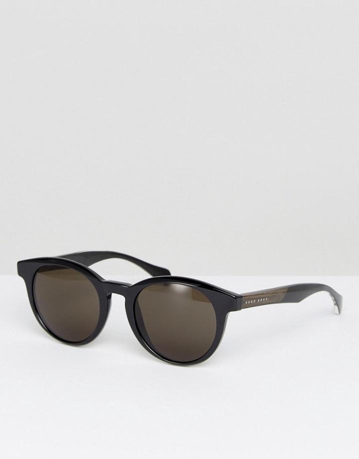 Boss By Hugo Boss Round Sunglasses In Black - Brown