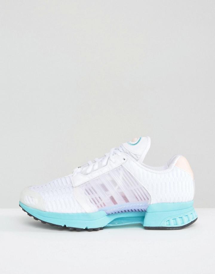 Adidas Originals White And Aqua Climacool Sneakers - White