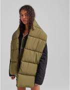 Bershka Padded Scarf In Green