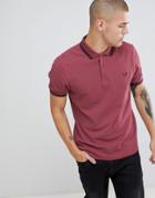 Fred Perry Twin Tipped Polo In Light Burgundy - Red