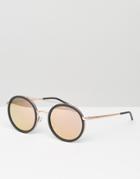 Emporio Armani Round Sunglasses With Mirror Lens - Black