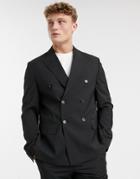 Asos Design Boxy Suit Jacket In Black