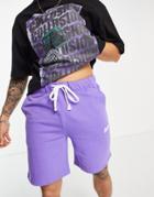Pull & Bear Set Jersey Shorts In Purple