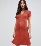 New Look Maternity Print Button Through Tea Dress - Copper