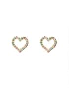 Ted Baker Leenah Crystal Heart Stud Earrings In Rainbow And Gold