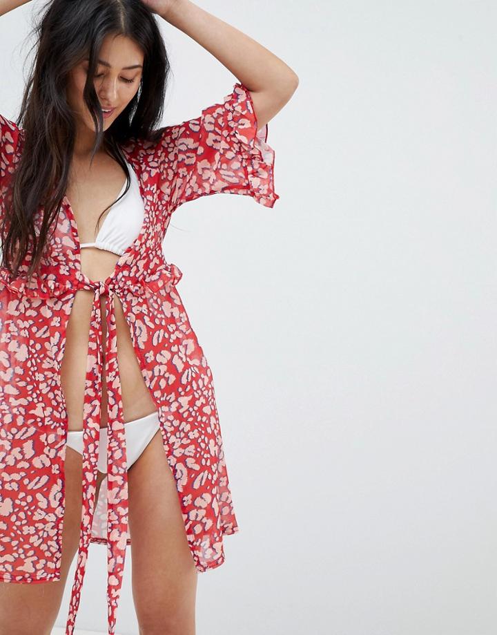 Lost Ink Animal Print Beach Caftan - Multi