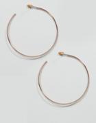 Asos Design Hoop Earrings In 50mm Fine Wire Design In Rose Gold - Copper