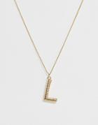 Pieces Chunky Gold 'l' Initial Necklace - Gold