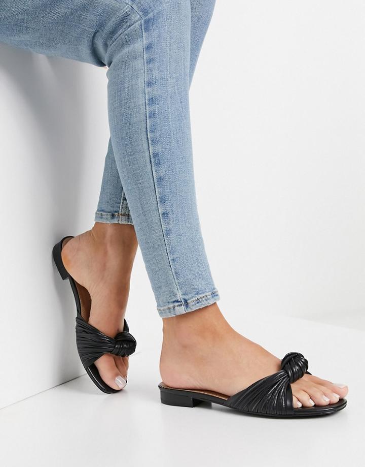 Asos Design Freddie Knotted Mule Sandals In Black
