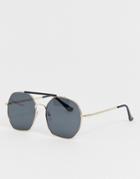 Jeepers Peepers Oversized Round Sunglasses In Gold - Gold