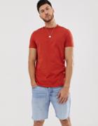 Asos Design Organic T-shirt With Crew Neck In Red