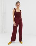 Emory Park Ruched Top Jumpsuit In Check