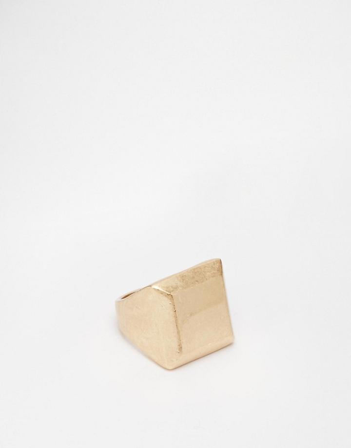 Icon Brand Premium Signet Ring In Gold - Gold