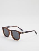 Quay Jackpot Unisex Round Sunglasses In Tort With Smoke Lens-brown