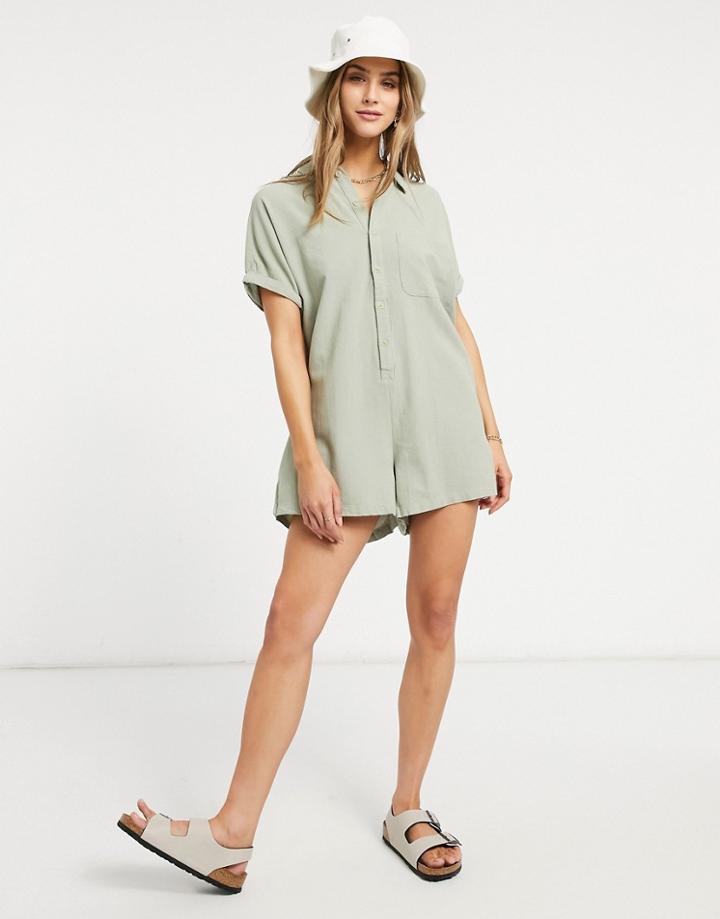 Rhythm Adventure Romper In Sage-green