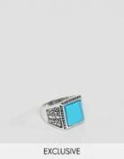Reclaimed Vintage Inspired Ring With Turquoise Stone - Silver