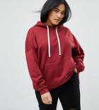 Asos Curve Boxy Hoodie - Red