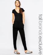 One Day Tall Jersey Cap Sleeve Slouch Jumpsuit - Black