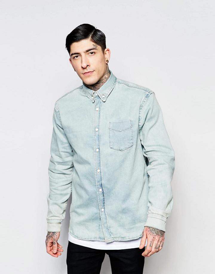 Hoxton Denim Light Wash Shirt - Blue