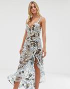 Bronx & Banco Sawanna Floral Embroidered Dress - Blue