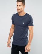 Asos Extreme Muscle T-shirt With Crew Neck And Logo In Navy - Purple