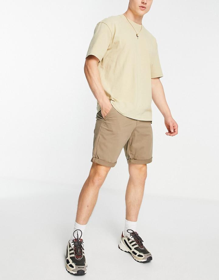 Jack & Jones Intelligence Slim Fit Chino Shorts In Sand-neutral