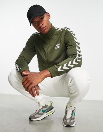Hummel Classic Track Jacket In Olive-green