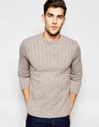 Asos Cable Knit Sweater - Brown Twist