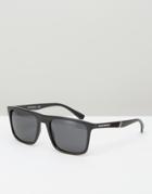 Emporio Armani Square Sunglasses In Black - Black