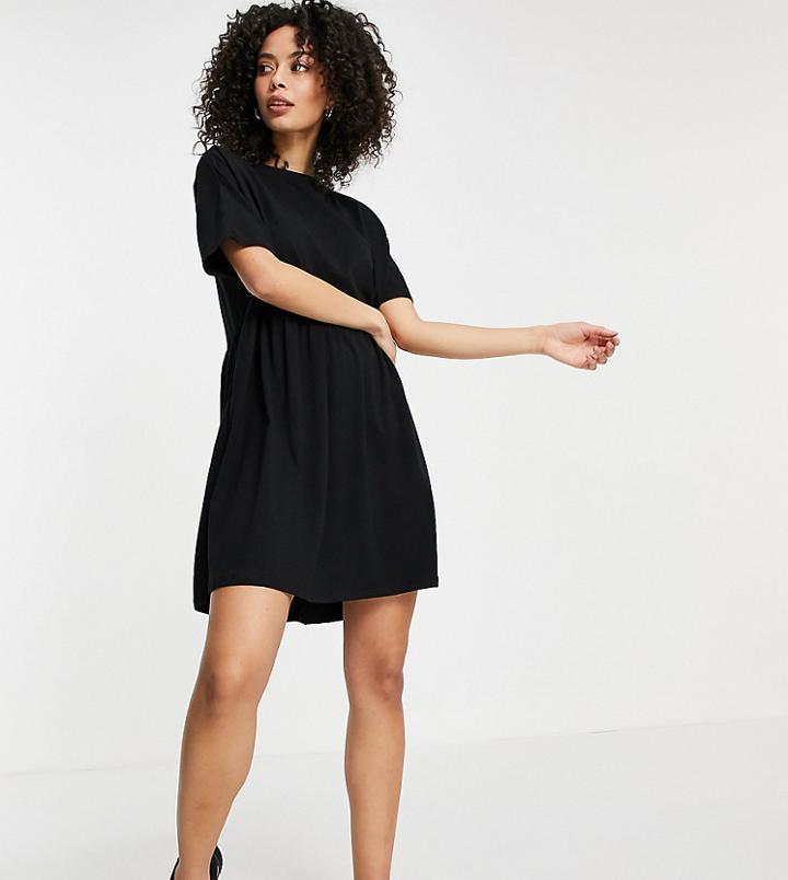 Noisy May Tall Smock T-shirt Dress In Black