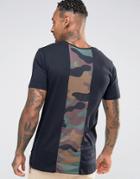 Hype T-shirt With Camo Print Back Panel - Black